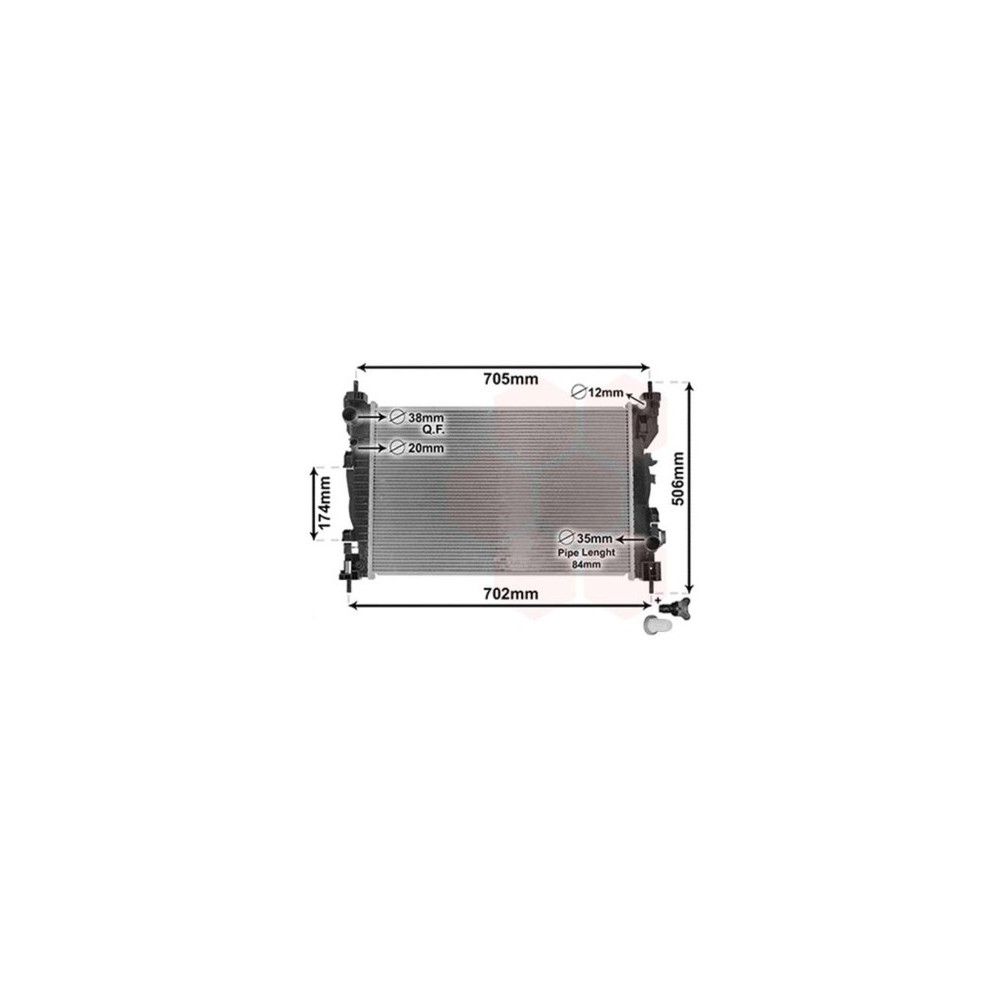 VAN WEZEL 01002120 RADIATORE RAFFREDDAMENTO MOTORE PER ALFA ROMEO GIULIETTA 4C