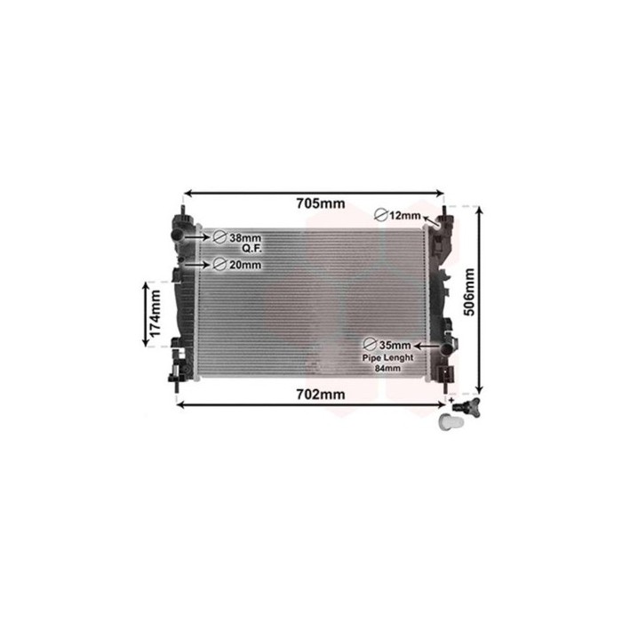 VAN WEZEL 01002120 RADIATORE RAFFREDDAMENTO MOTORE PER ALFA ROMEO GIULIETTA 4C