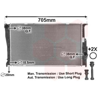 VAN WEZEL 06002293 RADIATORE RAFFREDDAMENTO MOTORE PER BMW 3