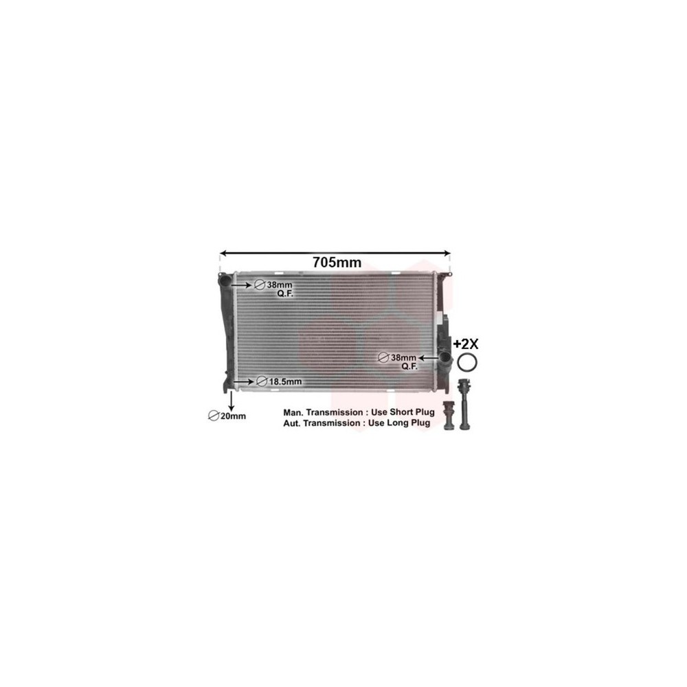 VAN WEZEL 06002293 RADIATORE RAFFREDDAMENTO MOTORE PER BMW 3
