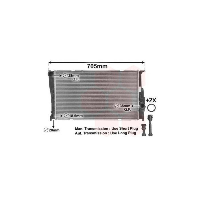 VAN WEZEL 06002293 RADIATORE RAFFREDDAMENTO MOTORE PER BMW 3