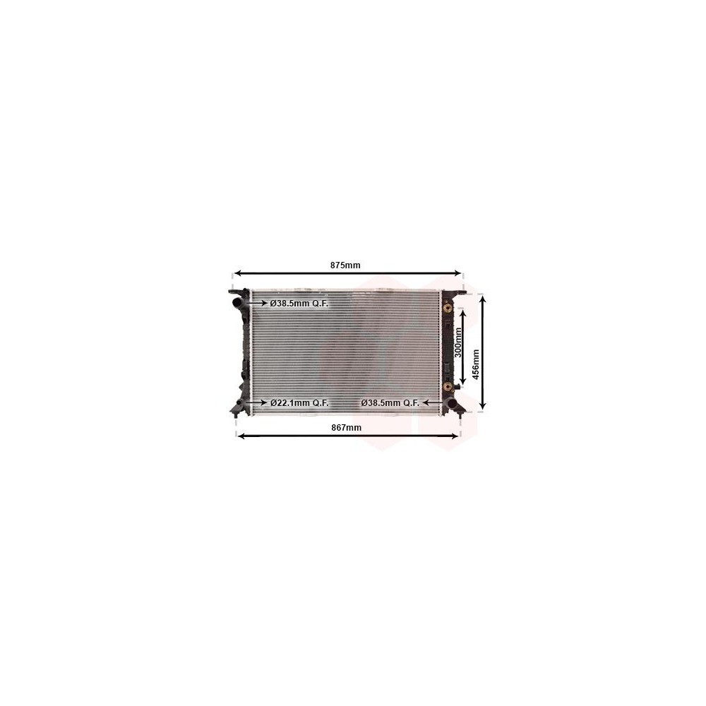 VAN WEZEL 03002291 Radiatore motore per Audi Q5, Porsche Macan 95B; Audi A5 B8