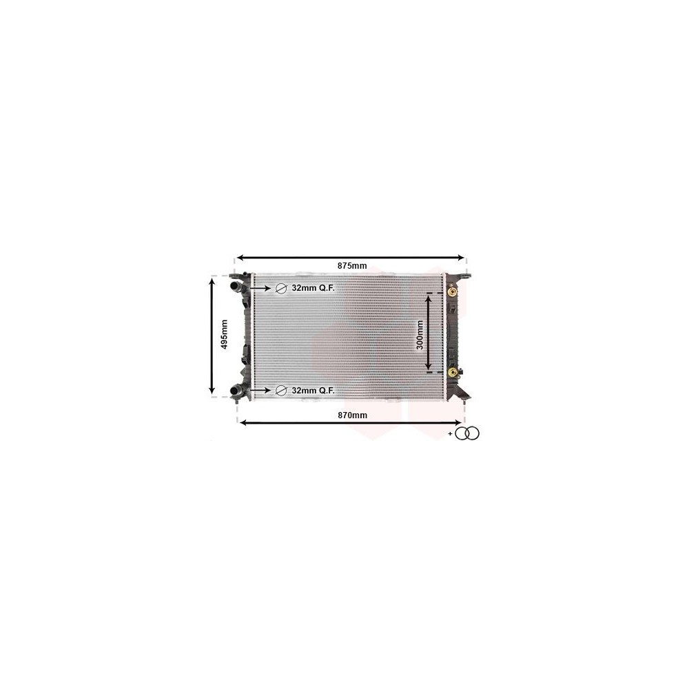 VAN WEZEL 03002293 Radiatore motore per Audi A4 B8 Avant; Audi A6 C7 Avant